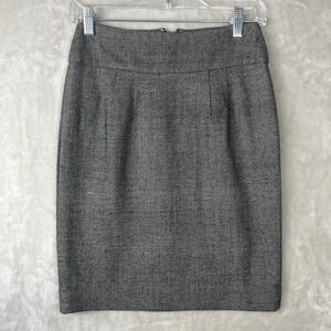 Vintage Banana Republic Wool Pencil Skirt Sz 0 Gray Office Siren Dark Academia